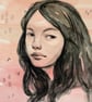 Faded Portrait Original Watercolour Illustration