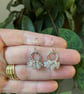 Herkimer Diamond Gemstone Ruffle Disco Earrings - Image 1