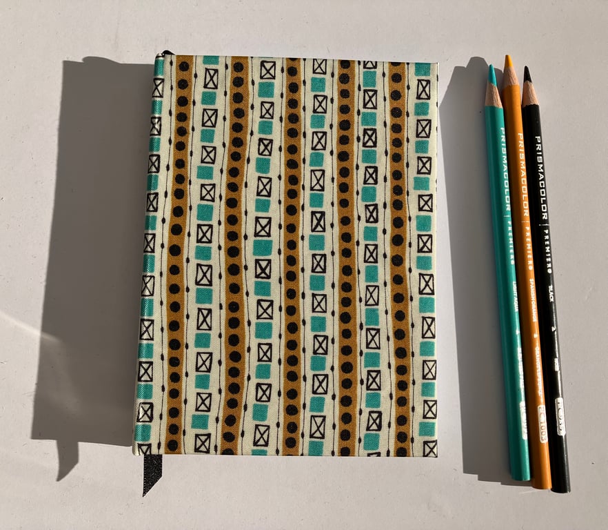 Handmade A6 Hardcover Journal made with 1950's Vintage Fabric