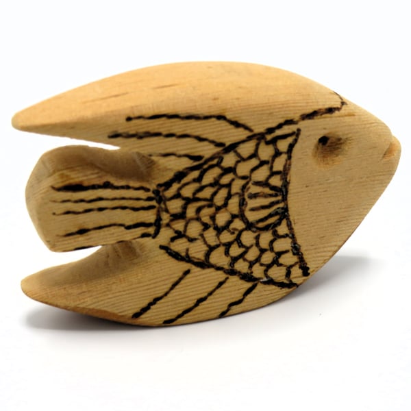 Pitch Pine wood Angel Fish SKU-Fi06