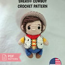 Sheriff Cowboy Crochet Pattern PDF - Amigurumi Doll - Western Bag Charm