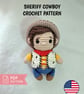 Sheriff Cowboy Crochet Pattern PDF - Amigurumi Doll - Western Bag Charm