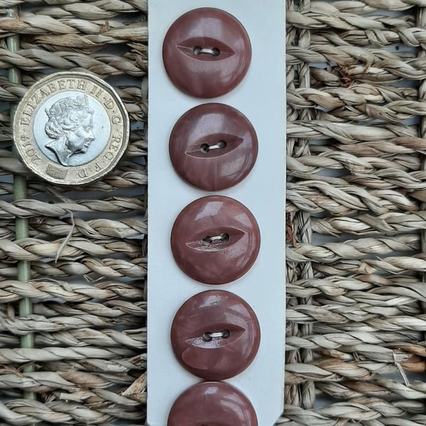 VINTAGE MARBLED DUSKY DARK PINK BUTTONS