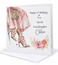 Pretty Pink Fashion Birthday Card Handmade and Personalised - Image 5