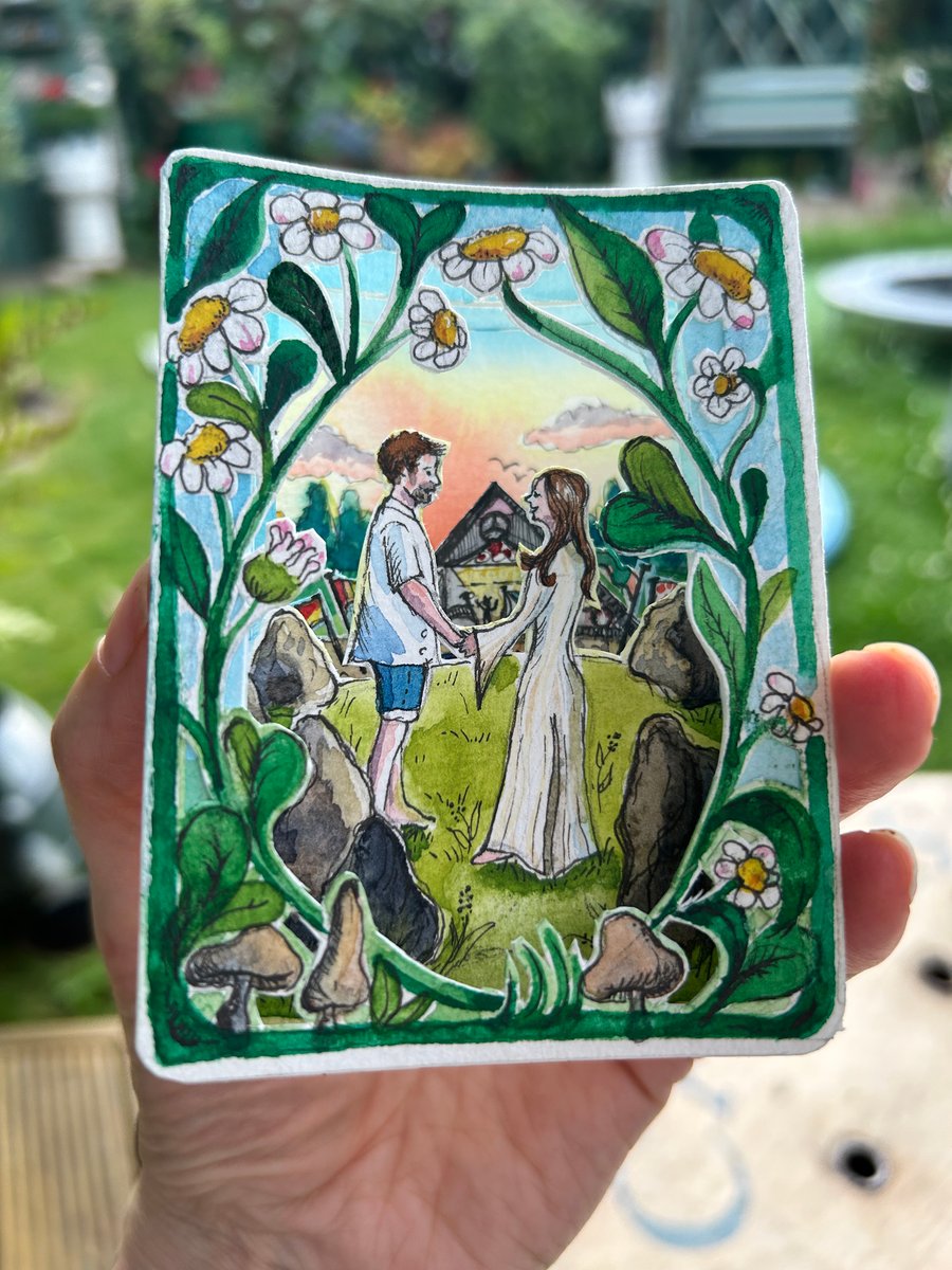 Personalised 3D illustrated Wedding Anniversary gift-unique paper art sculpture