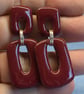Linked Rectangle Drop Earrings - Image 2