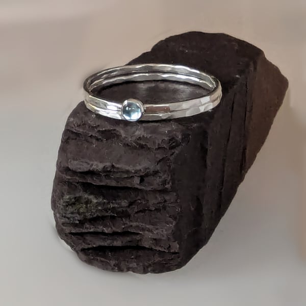 Recycled HANDMADE Sterling Silver Topaz Ring