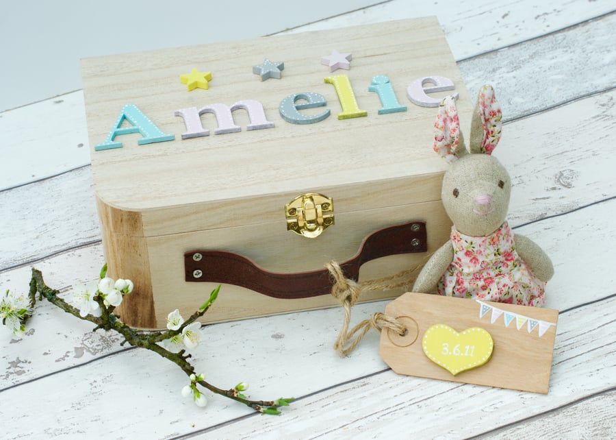 Personalised Baby Memory Box Keepsake Box Gift for a New Baby Christening Gift