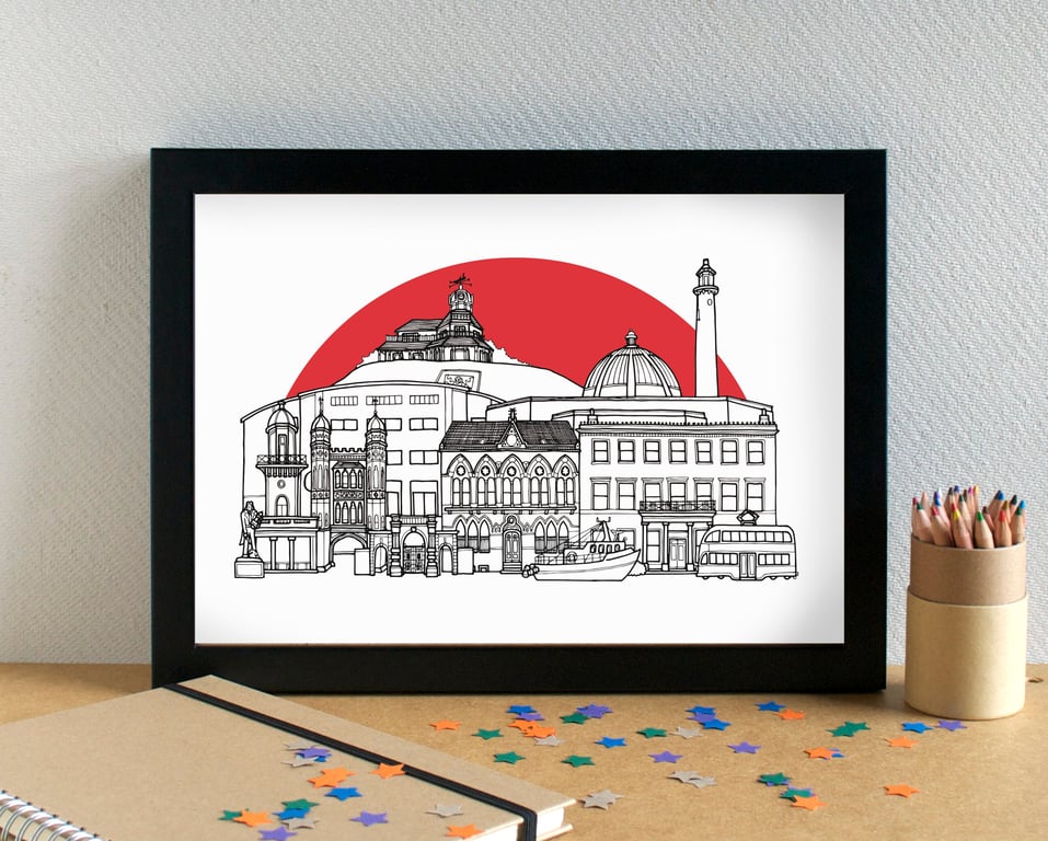Fleetwood Town FC Skyline Art Print
