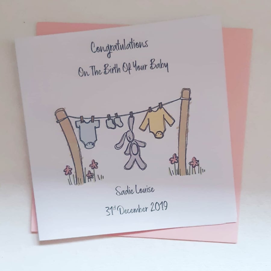  Clothes Line Baby Card