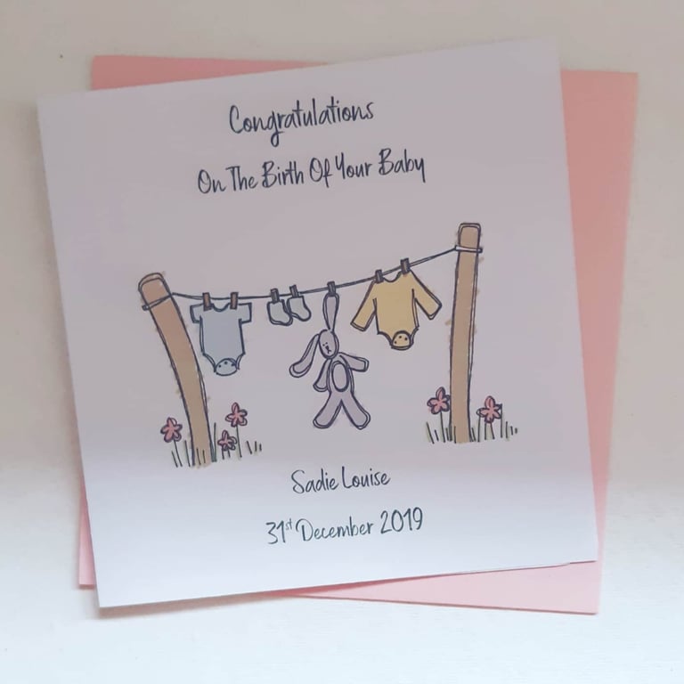  Clothes Line Baby Card