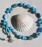 Turquoise Crazy Lace Agate & Magnesite Gemstone Statement Chunky Necklace