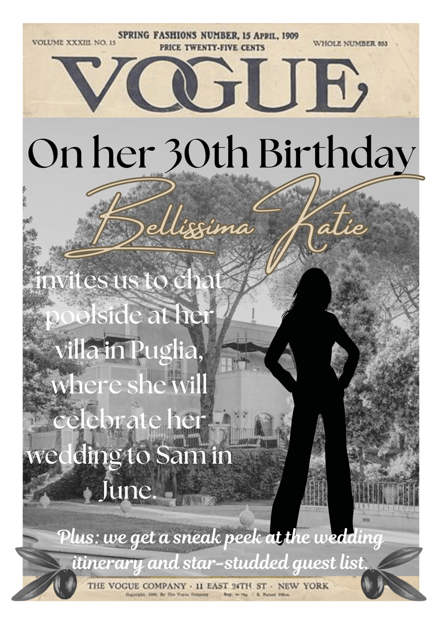 Vogue Magazine Front Page Mock-Up Personalised Birthday or Wedding Print 