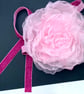 Pink organza flower choker brooch  - Image 4
