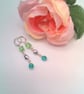Green Crystal Glass Bead and Silver Bead Fob Watch and Earrings, Gift for Her - Image 10