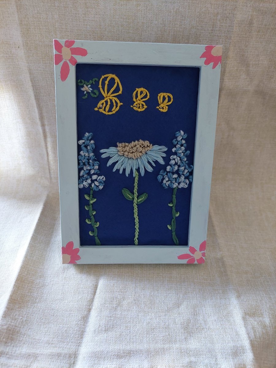 Hand embroidered flowers 