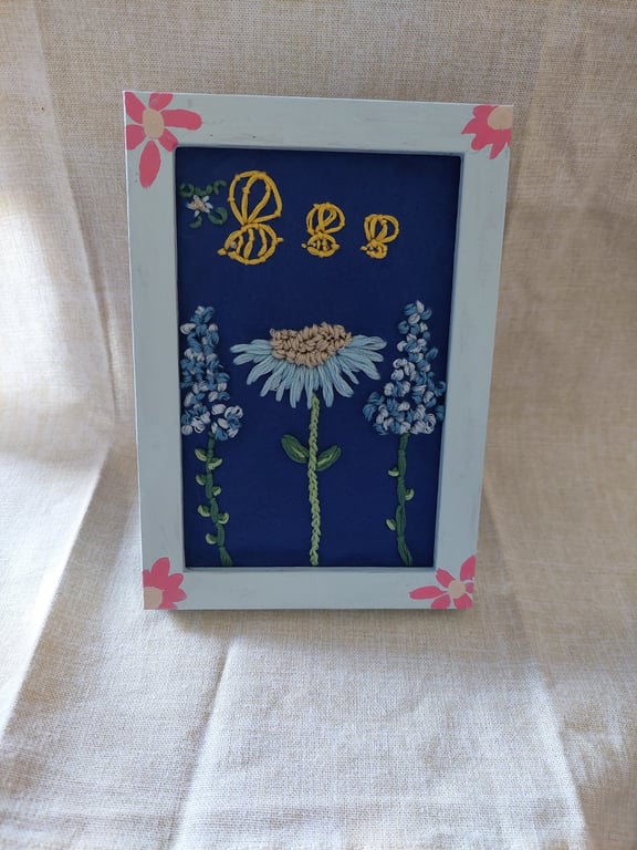 Hand embroidered flowers 