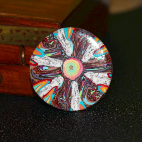 Cosmic Mandala Brooch - Handmade Pin Badge
