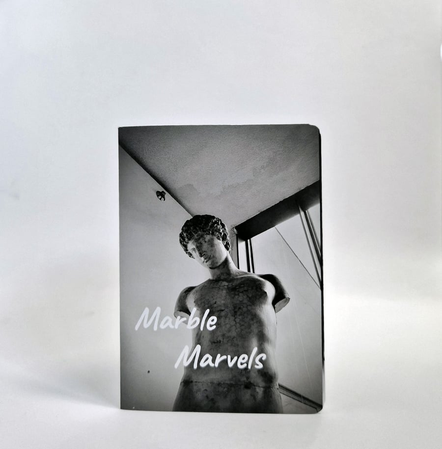 Mini A7 Photo Zine, Marble Marvels, eight of my own photographs