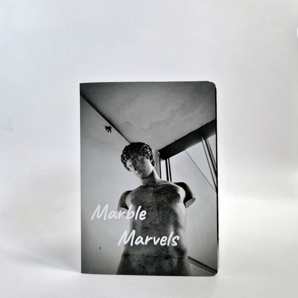 Mini A7 Photo Zine, Marble Marvels, eight of my own photographs