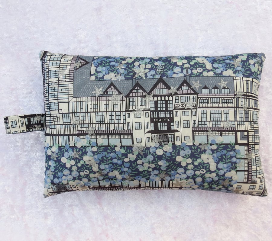 Mouse wrist rest, wrist support, made from Liberty Tana Lawn, festive