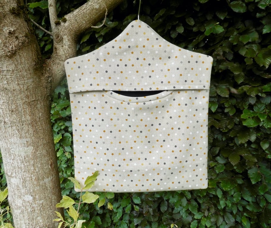 Peg bag in fun washing line wash day fabric clothes pin bag