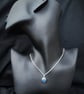 Simple sterling silver pendant with blue agate - Image 1