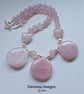 Designer Natural Rose Quartz & Freshwater Culture Pearl Necklace  - Image 7
