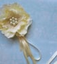 Vanilla Cream Regency Flower & Ribbons Fascinator Hair Clip Headpiece - Image 2