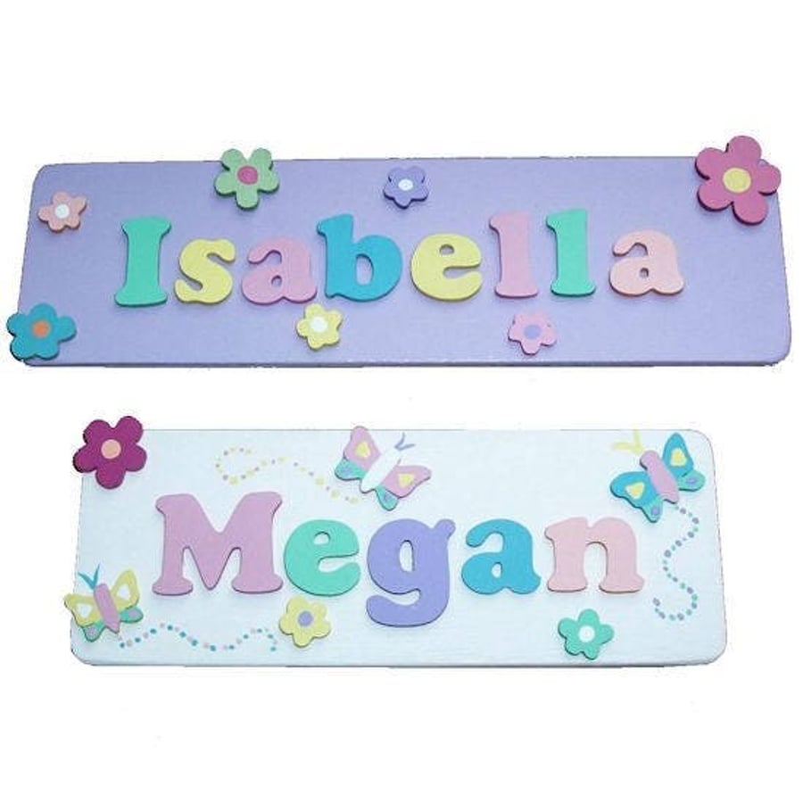 Decorated Name Plaques for Girls