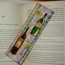 Bookmark wine themed vino glass of wine
