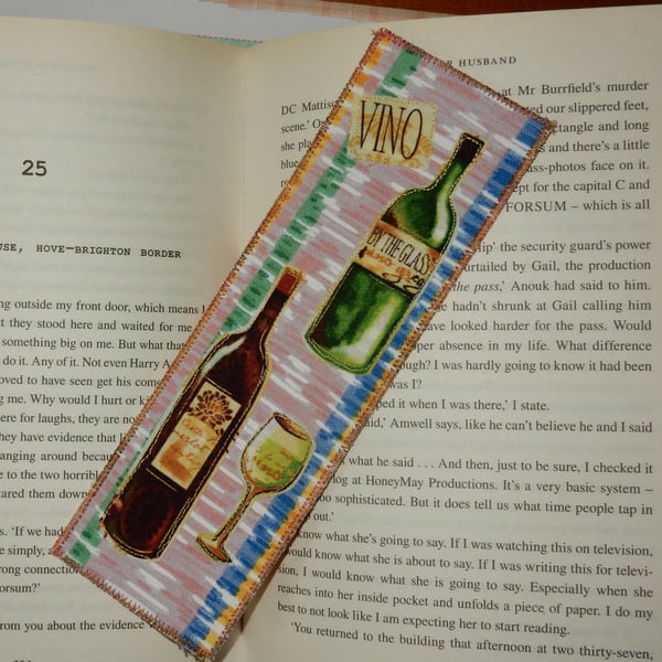 Bookmark wine themed vino glass of wine