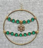 Upcycled Bangle Christmas Decoration – Green and Gold with Snowflake - Image 3