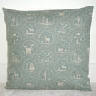 Christmas Cushion Cover Duck Egg 16" x Scandi Santa Nutcracker Oblong Polar Bear