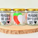 Blank Heart Message Jar, Reasons Why I Love You, Reasons We Love You DIY Gift