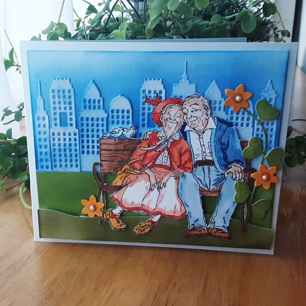 Grandparents' Anniversary card, Grandma card, Nana card, Loving couple card