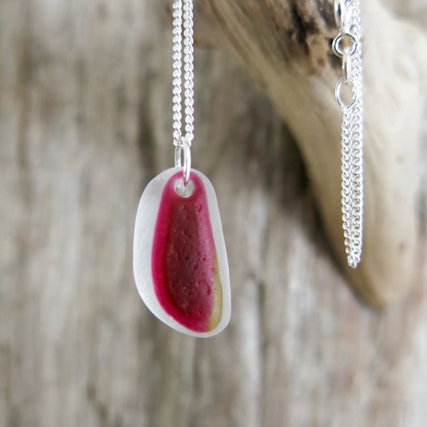 Sea Glass Necklace. Pink Multi.