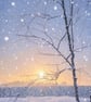 Nordelph Fields Sunrise Norfolk Christmas Greeting Card A5