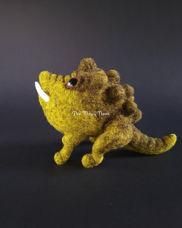 Needle Felted Warty Swamp Monster. Soft Sculpture by The Mossy Nook.