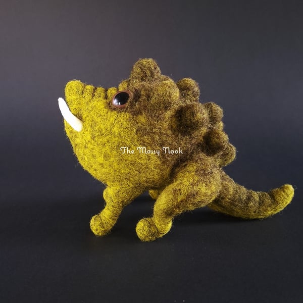Needle Felted Warty Swamp Monster. Soft Sculpture by The Mossy Nook.