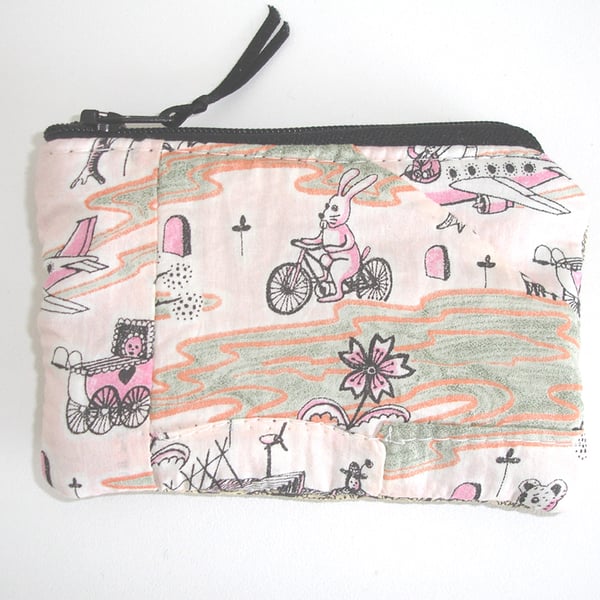 Purse Grayson Perry Liberty Fabric Flo and Cranford Emo Zipped Pink Purple