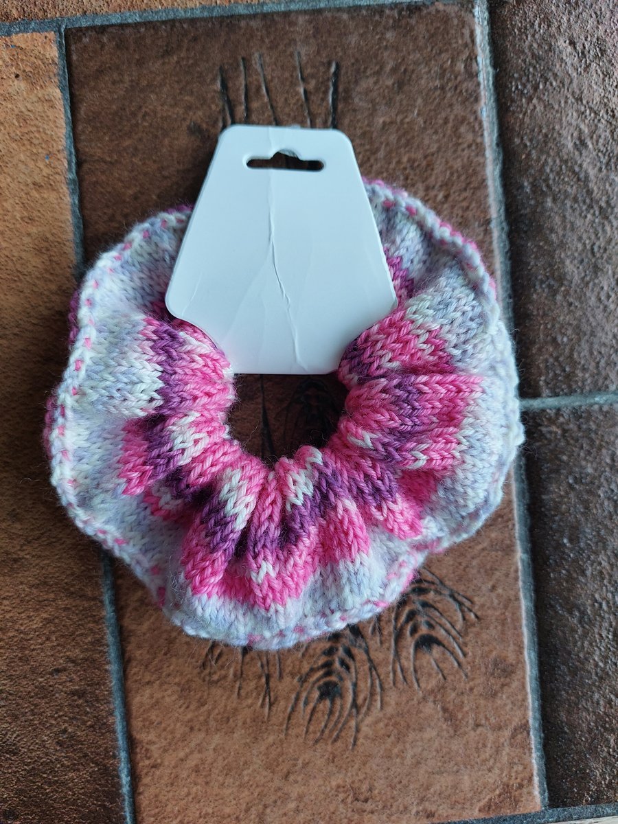 Hand knitted scrunchies 