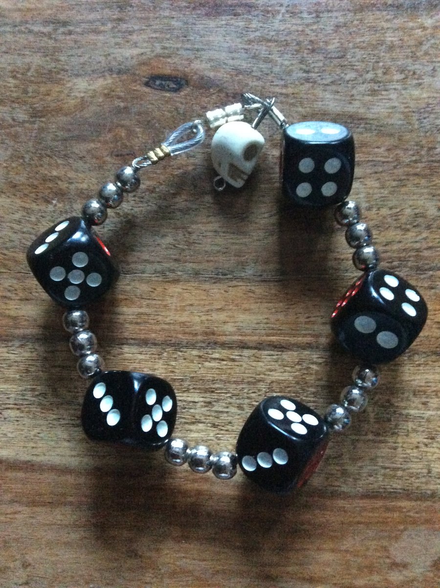 Dice and skull bracelet 