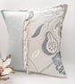 Embroidered pastel green envelope cushion cover.   - Image 10