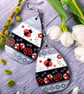 Ladybird Teardrop Earrings – Handmade Washi Dangles with Silvery Finish - Image 5