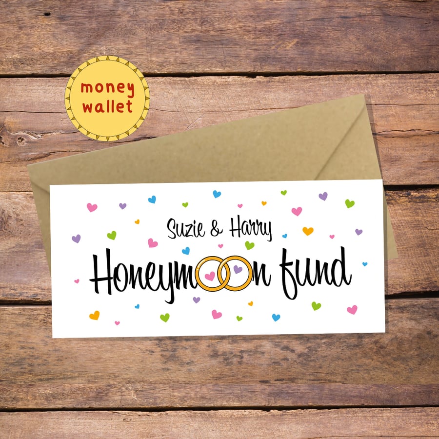 Honeymoon Fund Money Wallet Card - cash gift envelope