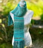 Ocean Hand Woven Scarf in Handspun Yarn - Image 1
