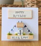 Happy Birthday Card With Removable Wooden Cottage Gift - Image 2