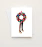 Quirky collaged Christmas cards -  pack of 5 