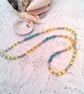 Necklace with Coloured Glass Cube Beads and Silver Plated Spacers, Gift for Her - Image 5